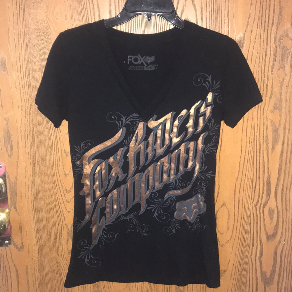 fox riding company v neck t - shirt